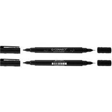 Artes y Manualidades Q-CONNECT Dual Tip Marker Pen Black (Pack of 10) 96082000