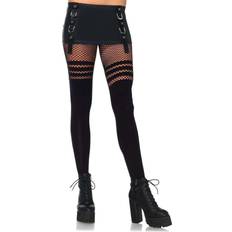 Leg Avenue Hortizontal Striped Fishnet Pantyhose One Size Black