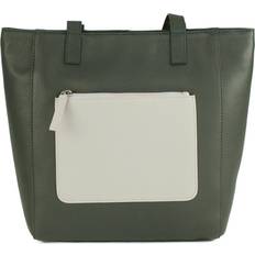 Eastern Counties Leather Eastern Counties Leather Ladies Polly Contrast Pocket Tote Bag (charcoal/White)