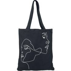 Urban Classics One Line Canvas Bag Cloth Bag black white