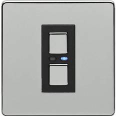 LightWave LightwaveRF 230V 1 Gang 2-Way Dimmer Chrome Slave Unit JSJSLW450C
