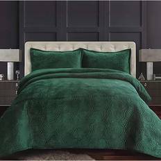 Tribeca Living Capri 3-pack Bedspread Green (243.84x233.68cm)