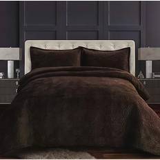 Tribeca Living Capri 3-pack Bedspread Brown (243.84x233.68cm)