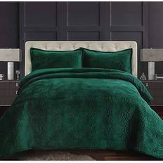 Tribeca Living Capri 3-pack Bedspread Green (243.84x233.68cm)