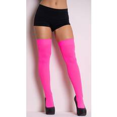 Leg Avenue Nylon Thigh Highs Neon Pink