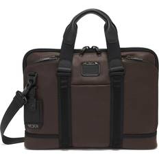 Tumi Computertasker Tumi Alpha Bravo Acadamy Leather Brief - Dark Brown