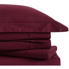 Twin Bed Sheets Brooklyn Loom Classic Cotton Bed Sheet Red (243.84x175.26)