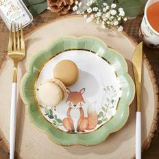Kate Aspen Woodland Baby 7 in Premium Paper Plates Set of 16
