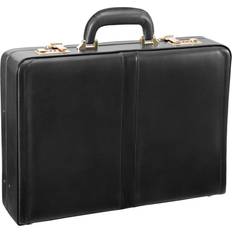 Black - Leather Computer Bags McKlein Daley, 3.5" Attache Briefcase