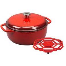 Cast Iron Hob Casseroles Lodge Cast Iron with lid 1.5 gal