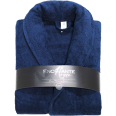 Enchante Home Shawl Collar Turkish Bathrobe - Navy