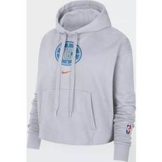 Women Jackets & Sweaters Nike Los Angeles Clippers White Essential Cropped Pullover Hoodie 21/22 W