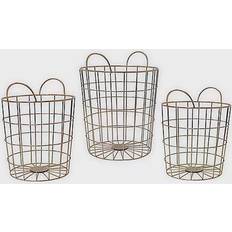 Metal Storage Boxes A&B Home Tall Round Wire Baskets with Handles Storage Box 3