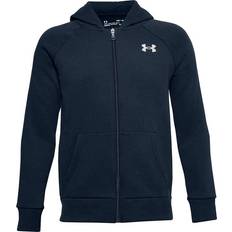 Under Armour Boy's Rival Cotton Full Zip Hoodie - Academy/Onyx White (1357613-408)