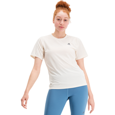 Beige - Dam - Löpning T-shirts adidas Run Icons 3Bar Running Tee, t-shirt dam