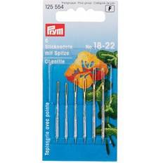 Prym Embroidery Needles Chenille Sharp Point No. 24 Silver col with Gold Eye 0.80 x 37 mm