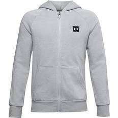 Under Armour Boy's Rival Cotton Full Zip Hoodie - Mod Gray Light Heather/Black (1357613-011)