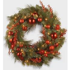 Decorative Items National Tree Company Decorative Pre-Lit Christmas Wreath with Warm White Lights Christmas Decoration