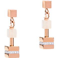 Coeur de Lion Geocube Earrings - Rose gold/Pink/Transparent