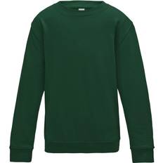 AWDis Kid's Plain Crew Neck Sweatshirt - Bottle Green