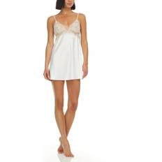 Flora Nikrooz Women's Solid Charmeuse Chemise with Lace