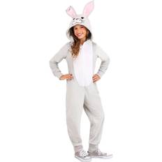 XL Jumpsuits Kid's Funny Bunny Onesie Gray/Pink/White