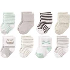 Luvable Friends Owl Terry Socks 8-pack - Mint/Grey