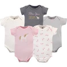 Gold Bodysuits Children's Clothing Hudson Baby 5-Pack Unicorn Short Sleeve Bodysuits