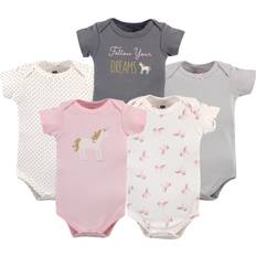 Gold Bodysuits Hudson Baby Baby Girls Gold-Tone Unicorn Bodysuits, Pack of