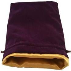 Brætspil MDG Large Velvet Dice Bag (with Gold Satin Lining) Purple