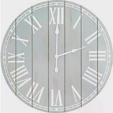Clocks Elegant Designs Wood Plank Light Blue Wall Clock 23"