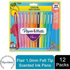 Arts et Métiers Paper Mate Flair 1.0mm Felt Tip Scented Ink Pens, Assorted Colours, Pack of 12