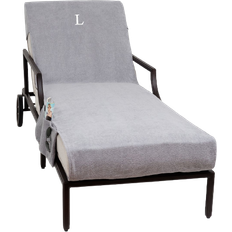 Gray Loose Sofa Covers Linum Home Textiles Chaise Lounge with Side Pockets L Loose Sofa Cover Gray, White (259.08x81.28)