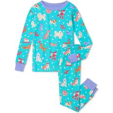 Girl's Organic Cotton Pyjama Set - Playful Puppies