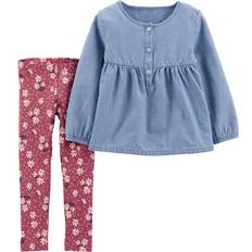 Carter's Chambray Top & Floral Legging Set 2-pack - Blue/Pink (V_2M007110)