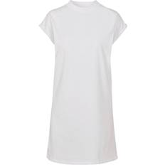 T-shirt Dresses - White Build Your Brand Turtle Extended Shoulder Dress - White