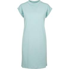 Build Your Brand Turtle Extended Shoulder Dress - Blue Mint