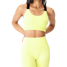 Dam - Gula - Yoga Kläder Röhnisch Seamless Rib Sports Bra - Pale Lime Yellow