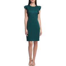 Tommy Hilfiger Flutter Sleeve Sheath Dress - Cypress