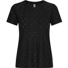 Jacqueline de Yong Cathinka Tag Short Sleeve T-shirt - Black
