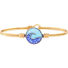 Luca + Danni Wave Tie Dye Bangle Bracelet - Gold/Silver/Blue