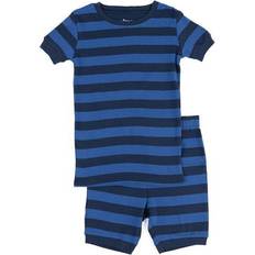 Nightwear Leveret Kid's Striped Shorts Pajama Set - Blue/Navy