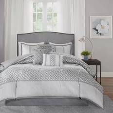 Madison Park Chandler Bed Linen Grey (228.6x228.6cm)