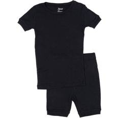 Leveret Kid's Short Sleeve Neutral Solid Color Pajamas - Navy (32177961238602)