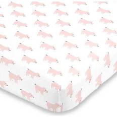 Black Sheets NoJo Piggy Mini Fitted Crib Sheet 24x38"