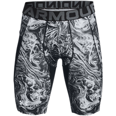 Polyester Base Layer Trousers Under Armour HeatGear Long Printed Shorts Men - Pitch Gray/White