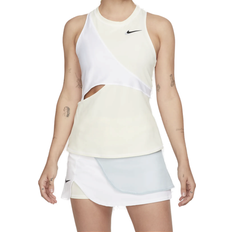 Nike White Tank Tops Nike Court Dri-FIT Slam Tennis Tank Top Women - Coconut Milk/White/Black