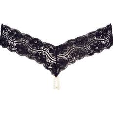 Svenjoyment Perizoma in ecopelle con inserti Powernet Nero