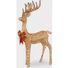 Sisal Pre Lit Resting Reindeer in