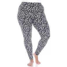 Leopard - Women Tights White Mark Women's Leopard Print Leggings Plus Size - Black